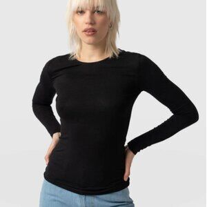 Saint + Sofia Austen Crew Neck Long Sleeve Tee - Black 18